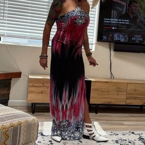 VENUS Red Maxi Sundress Sleeveless Spaghetti Strap